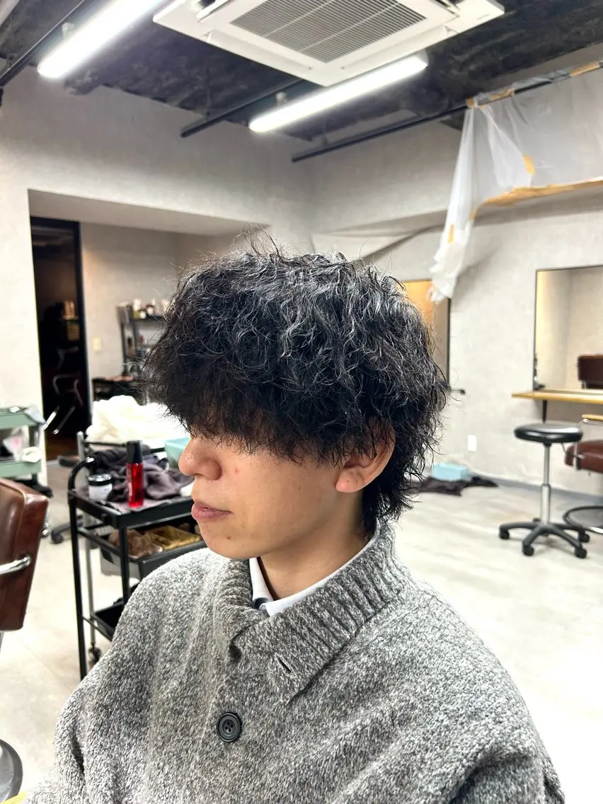 ショート パーマ メンズ メンズパーマ メンズ特化/マッシュ 小原  啓裕のヘアスタイル