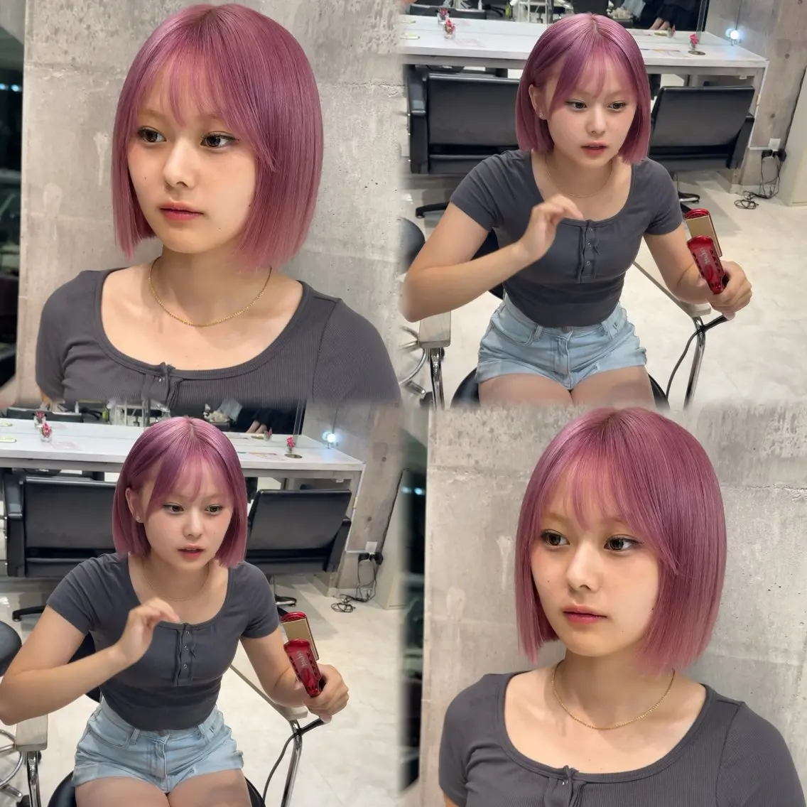 ミディアム カラー ヘアアレンジ ベージュカラー ブリーチ ブロンド ミルクティーベージュ ピンクカラー ヘアカラー 【🥀履歴修正🥀】 ハイトーン職人/拓真のヘアスタイル