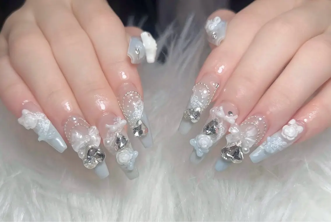 ネイル チークネイル 長さ出し フラッシュネイル フレンチネイル グラデーション ハンドネイル Lenie Nail Salonのネイルデザイン