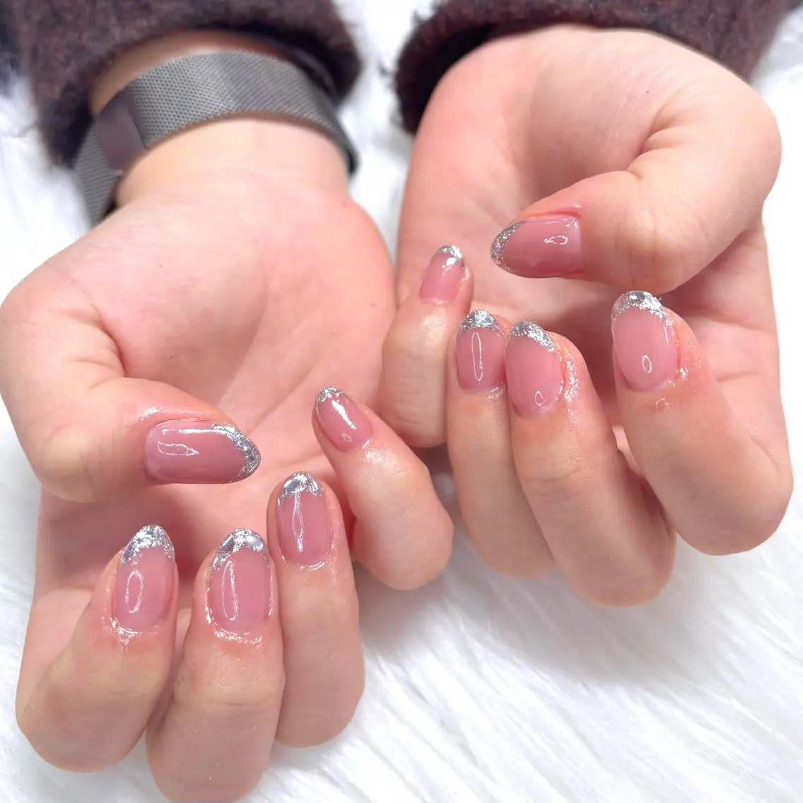 ネイル フレンチネイル ガラスフレンチ ハンドネイル Noix 横浜のネイルデザイン
