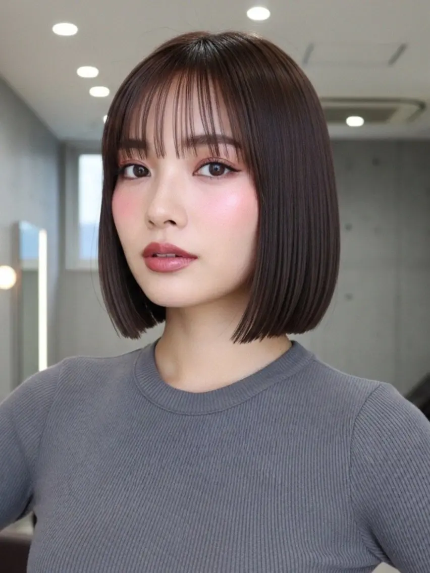 ミディアム 似合わせボブ✖️ 韓国レイヤー✨小関のヘアスタイル