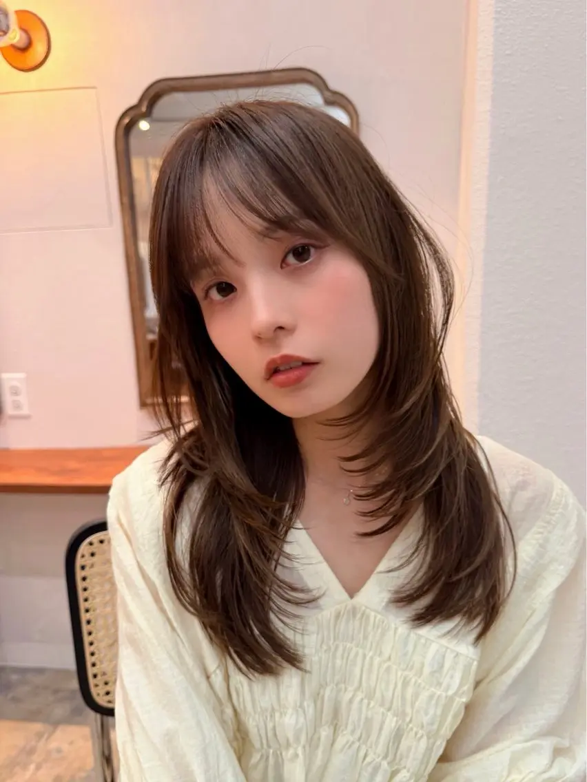 ミディアム カット ヘアカラー トリートメント 山崎 俊介のヘアスタイル