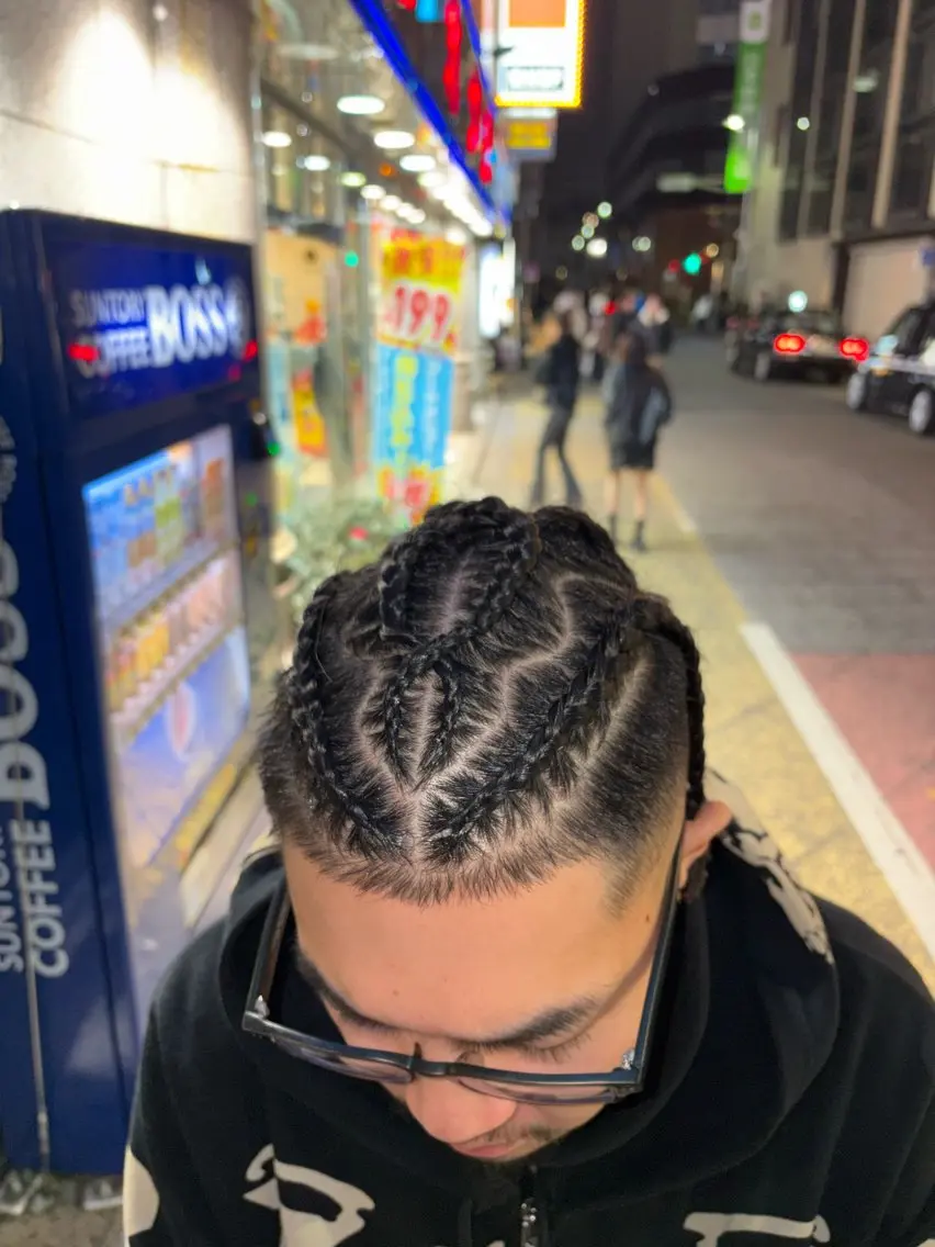 ミディアム メンズ エクステ ヘアセット 本間 颯太のヘアスタイル