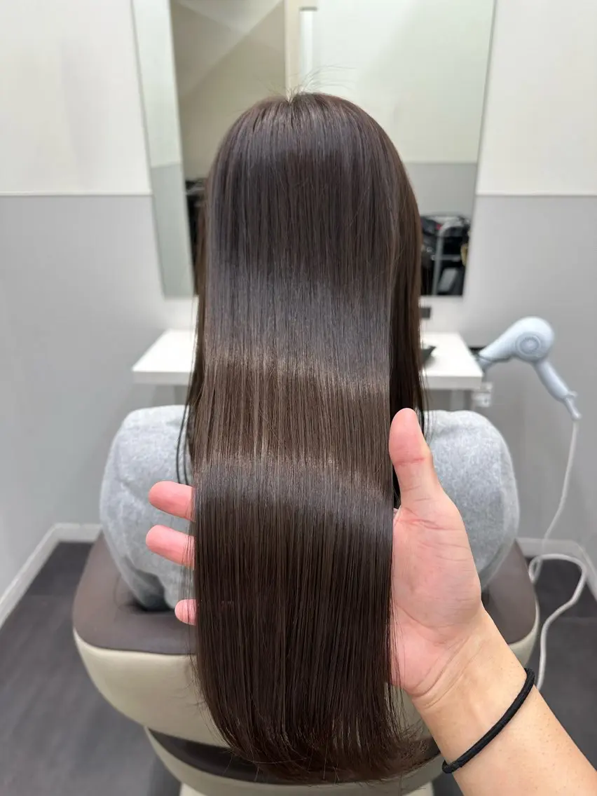 ロング カラー ベージュカラー 透明感カラー グレージュ オレンジ 髪質改善 【美髪矯正 /髪質改善】RINのヘアスタイル