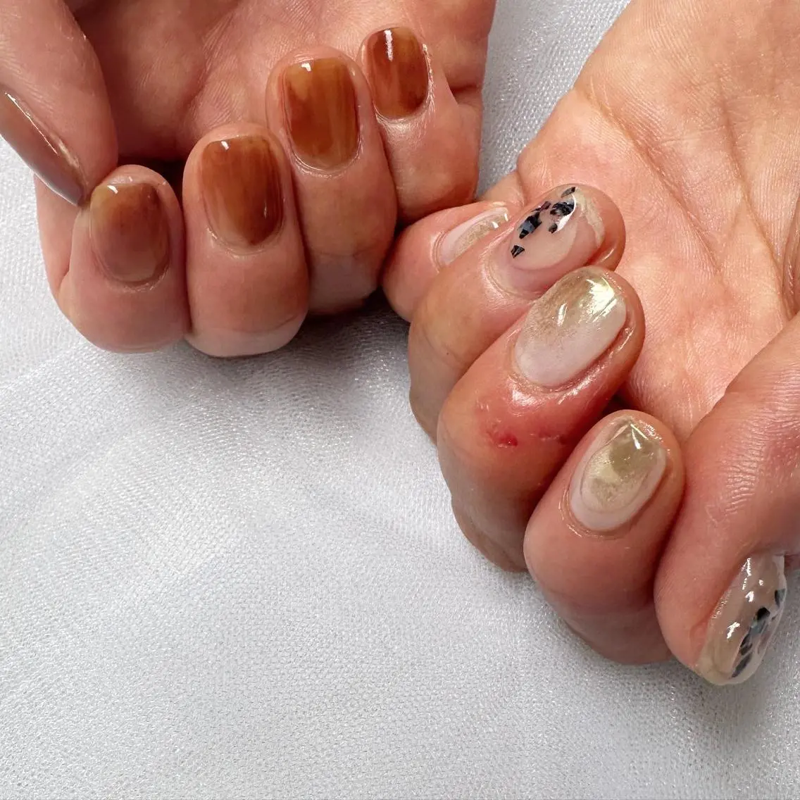 ネイル クリアネイル 氷ネイル・うるうるネイル 韓国ネイル ミラーネイル ニュアンスネイル 🪞KAPE NAIL 🪞のネイルデザイン