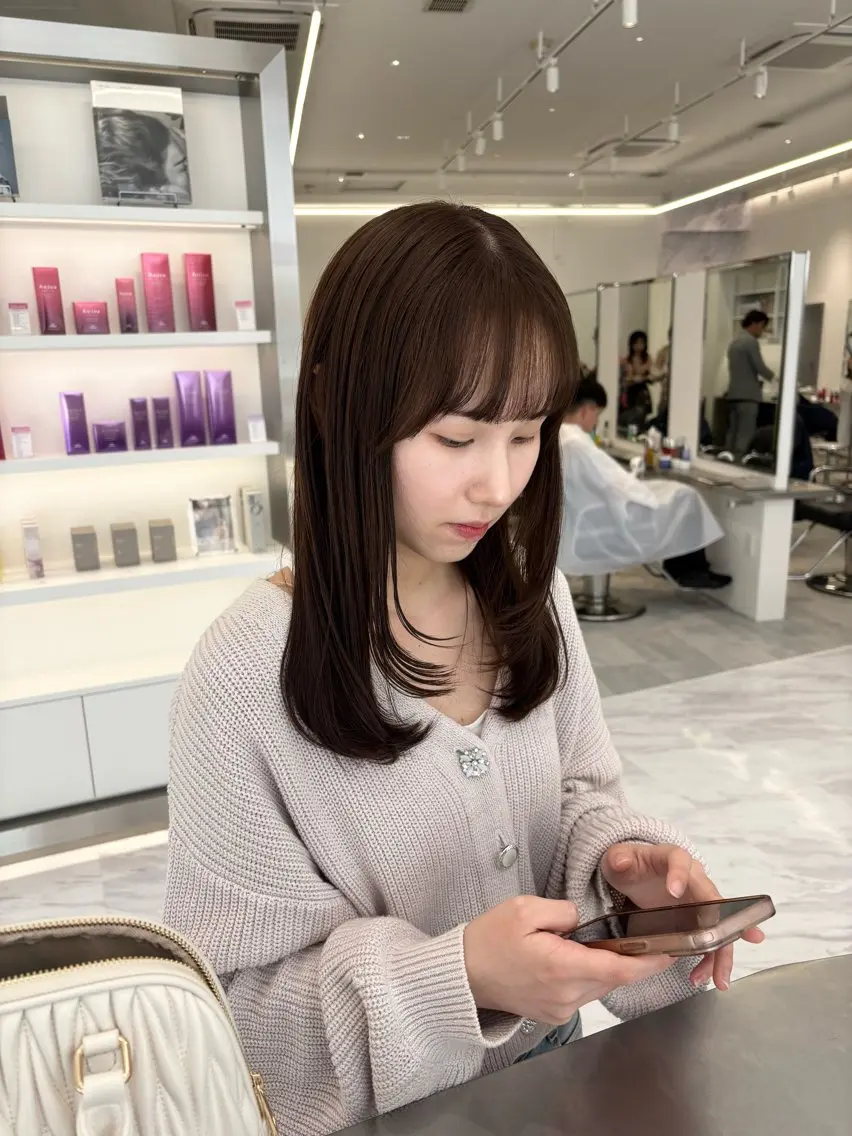 セミロング カット ヘアカラー トリートメント ParveMix 🪽鳥取彩花のヘアスタイル