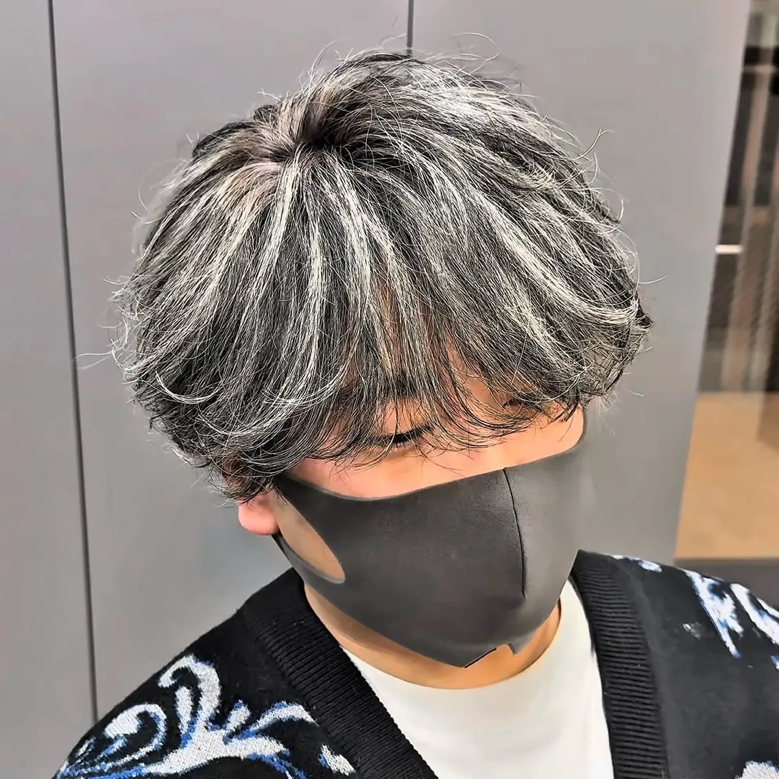 メンズカット+ハイライトの写真