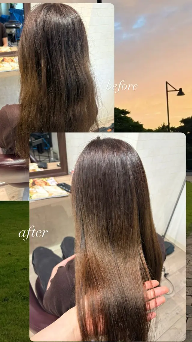 ロング 縮毛矯正 Yuri ~コワファースト長崎のヘアスタイル