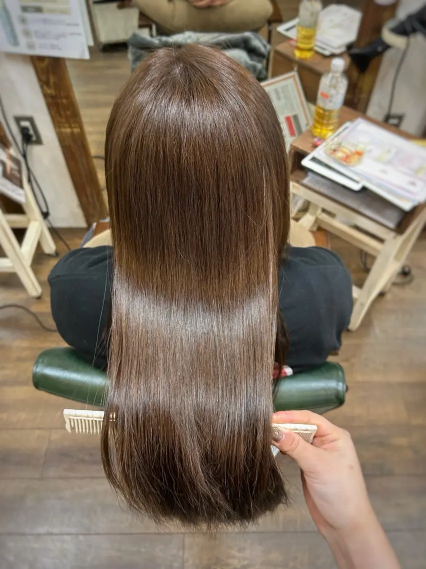 ロング カラー ベージュカラー ラベンダーカラー ラベンダーベージュ 徳永　髪質改善 カラー🪄💫のヘアスタイル