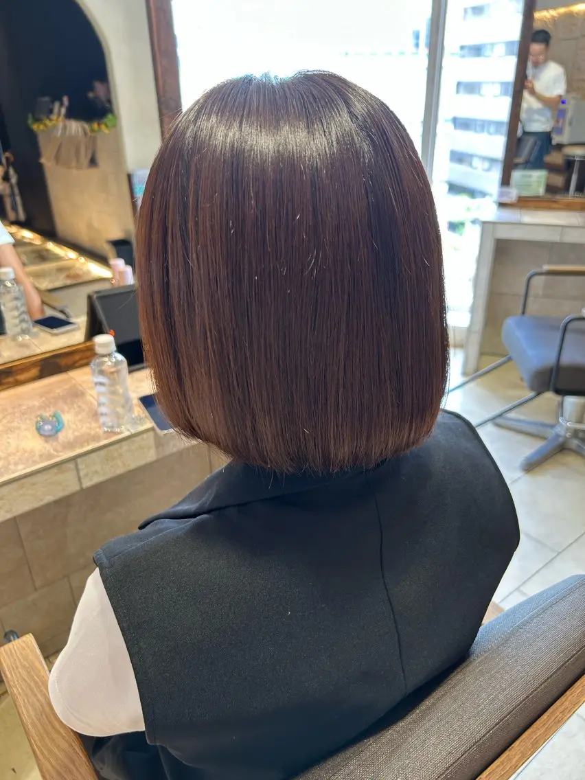 ミディアム カラー ✨髪質改善✨ハイトー ンカラー⭐️藤沢のヘアスタイル