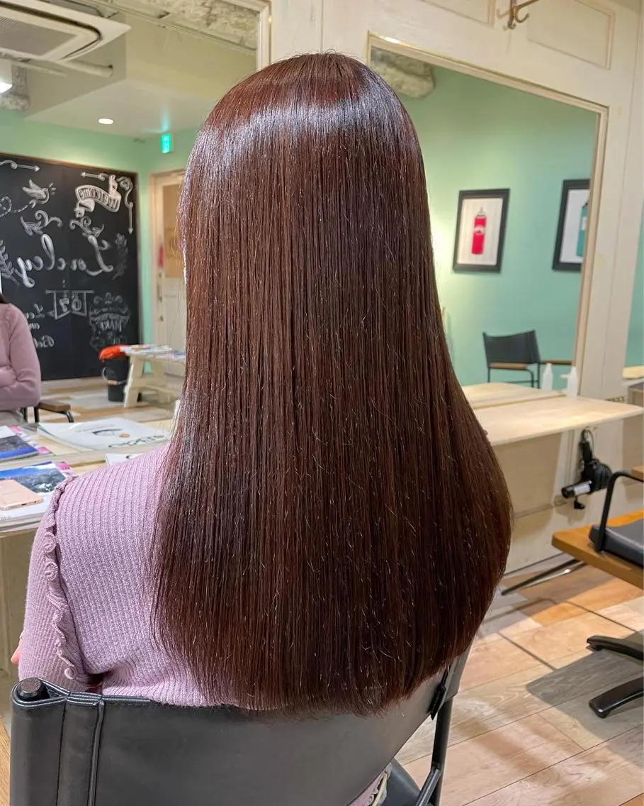 ❤️ミニモ限定❤️似合わせカット+髪質改善ストレート+カラー+しるくトリートメント✨ロング料金無し♪の写真