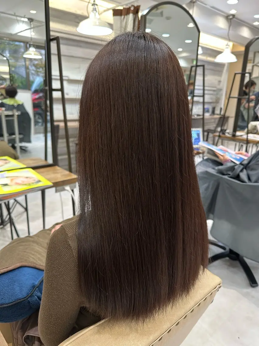 セミロング 縮毛矯正 トリートメント ICHIKA/暖色 カラー / Wカラーのヘアスタイル