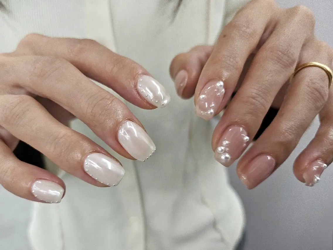 ネイル ジェルネイル 持ち込み ニュアンスネイル パラジェル ブライダルネイル puku nail 🌼kazu🌼のネイルデザイン