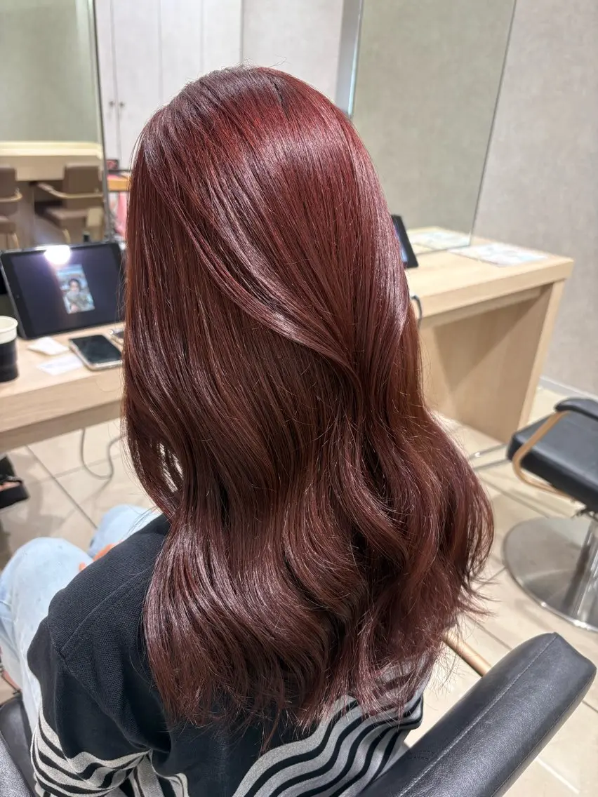 ロング カット ヘアカラー ⟡.·韓国ヘア*.ﾟ 室岡　咲希のヘアスタイル