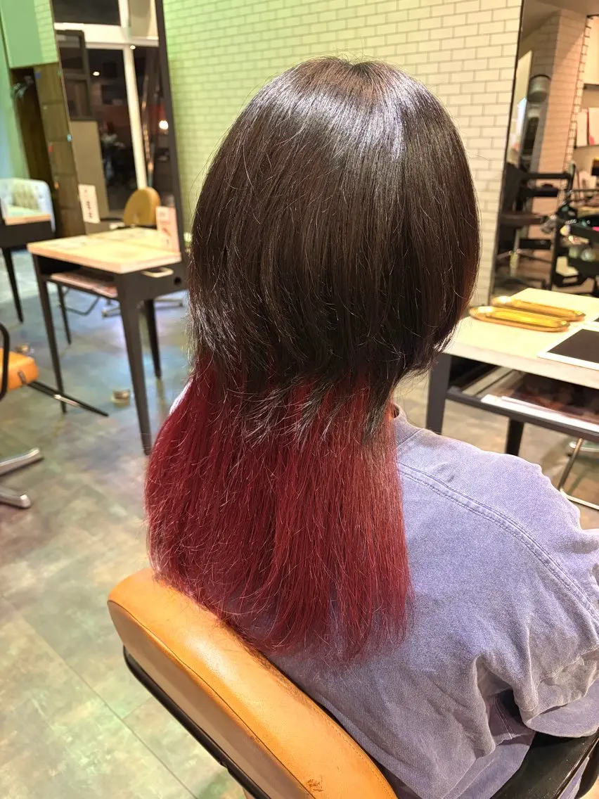 セミロング ヘアカラー 🫧古田 穂香🫧パーマモデルのヘアスタイル