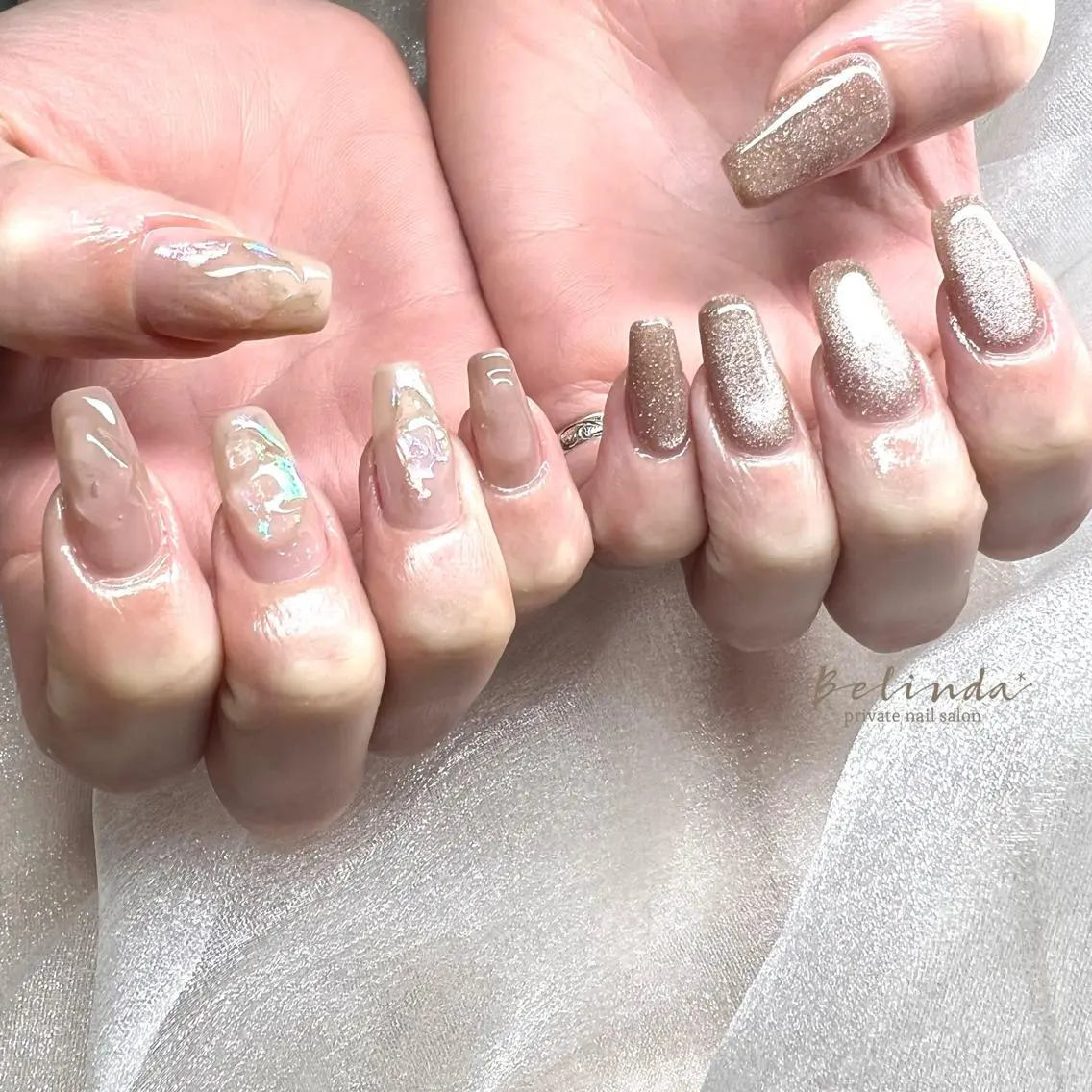 ネイル フラッシュネイル フラッシュマグ マグネットネイル ハンドネイル Belinda Nailのネイルデザイン