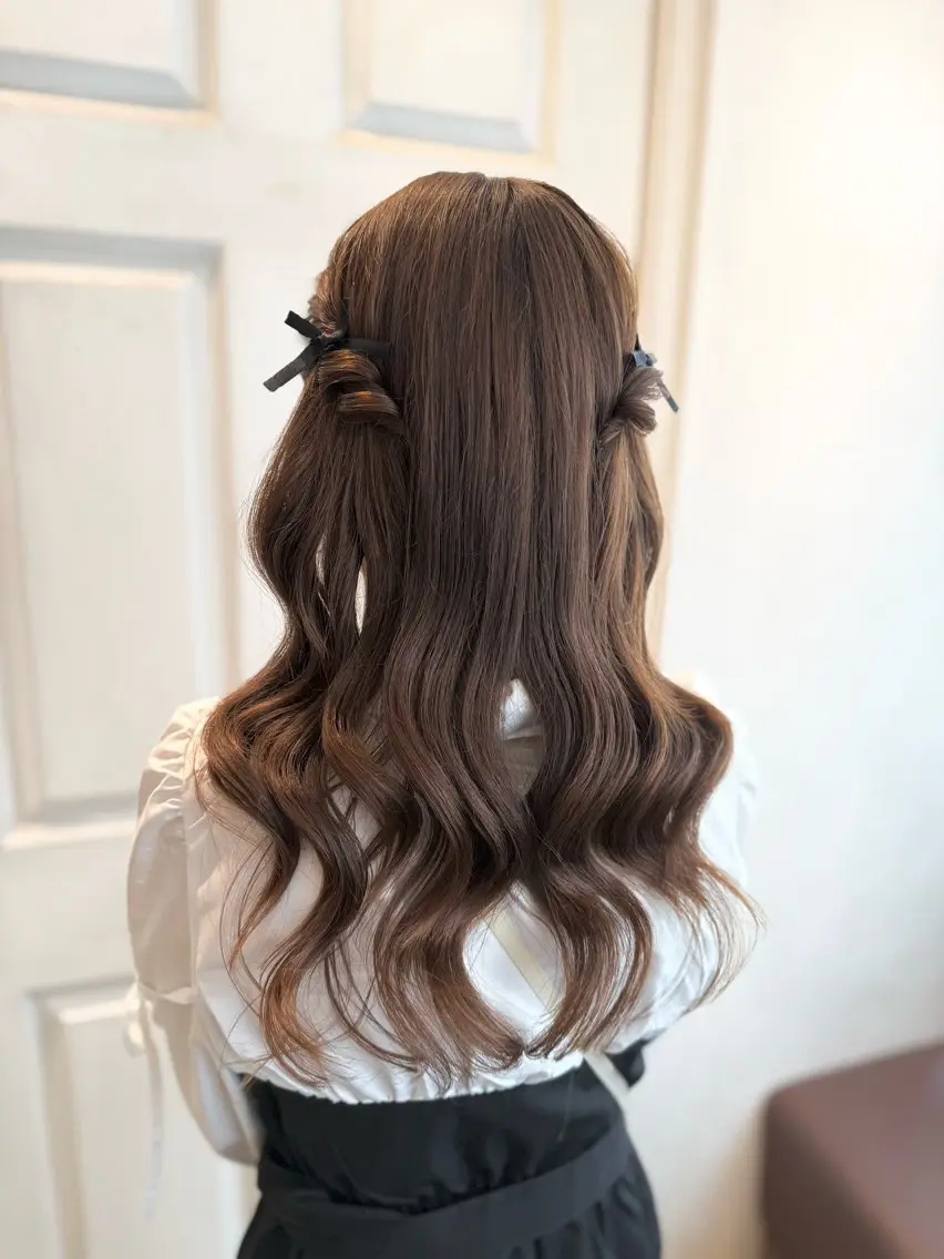 ヘアアレンジ ハーフアップ ヘアセット ヘアメイク美容師 🦋サカモトレナ🦋のヘアスタイル