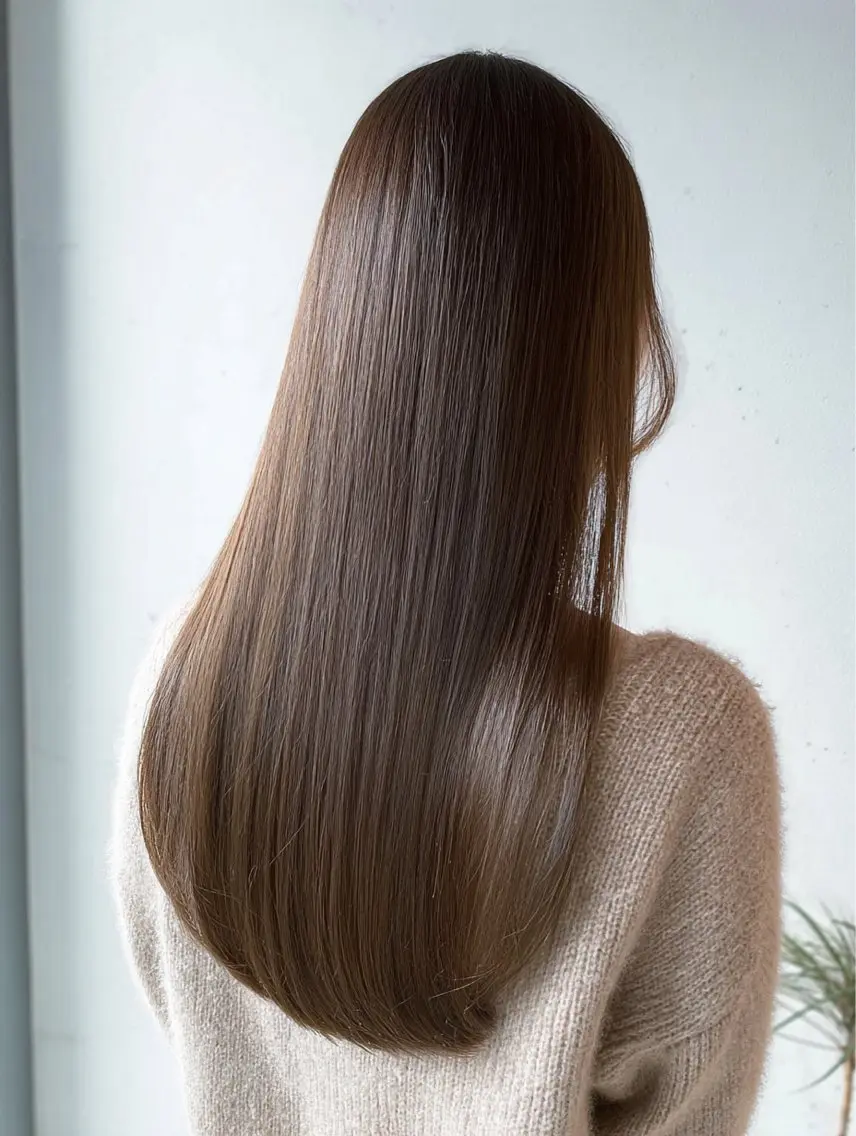 ロング カット ヘアカラー 縮毛矯正 トリートメント 髪質改善ストレート/ 透明感カラー🥣🤍のヘアスタイル