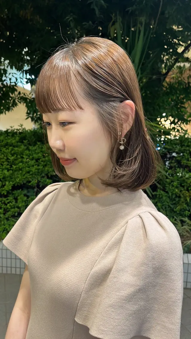 ミディアム 顔周りカット レイヤーカット 梅田美容室/カット /Maoのヘアスタイル