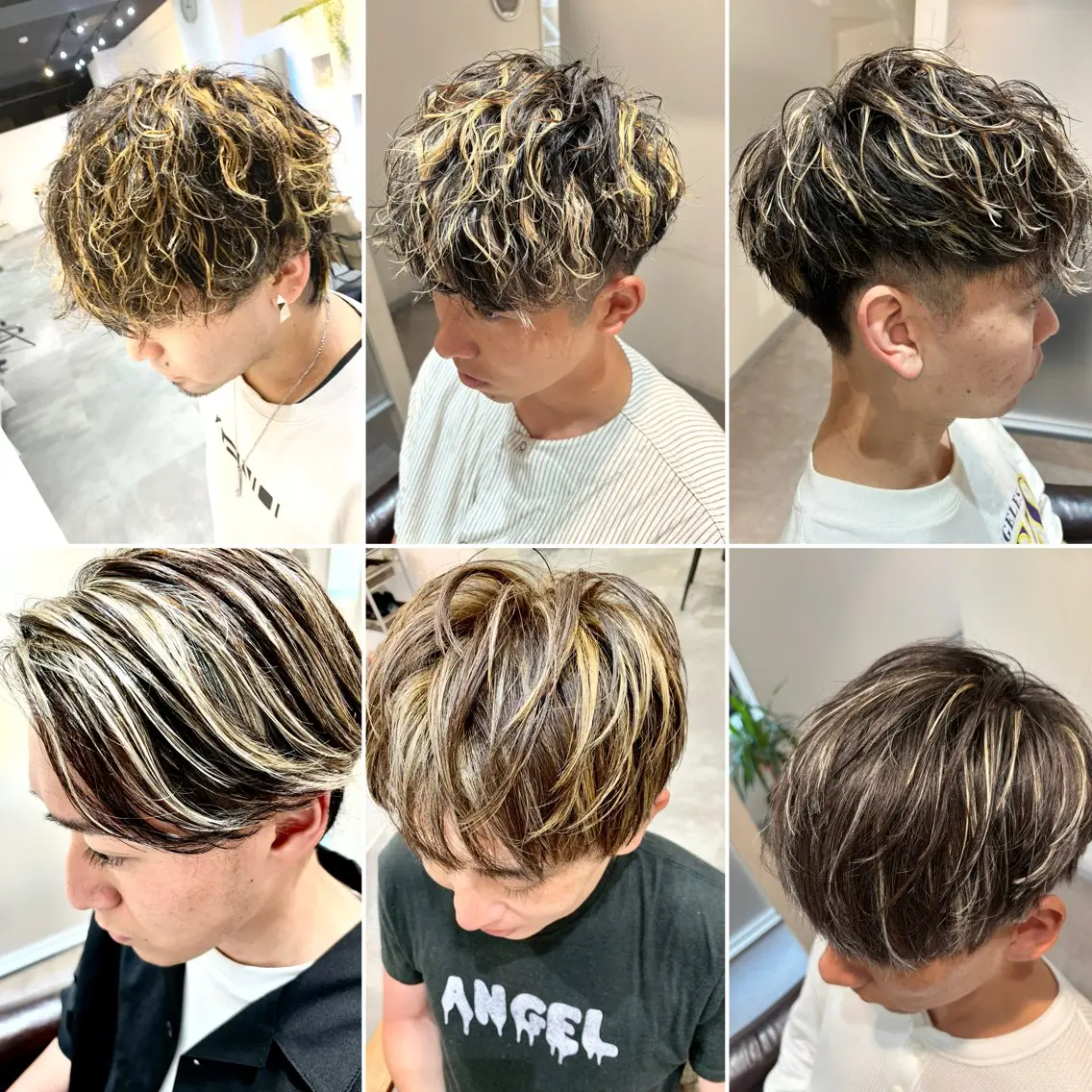 カラー パーマ メンズ メンズハイライト メンズハイトーン ハイライトカラー ハイトーンカラー カット ヘアカラー メンズ特化✨パーマ Atria横浜コンダのヘアスタイル