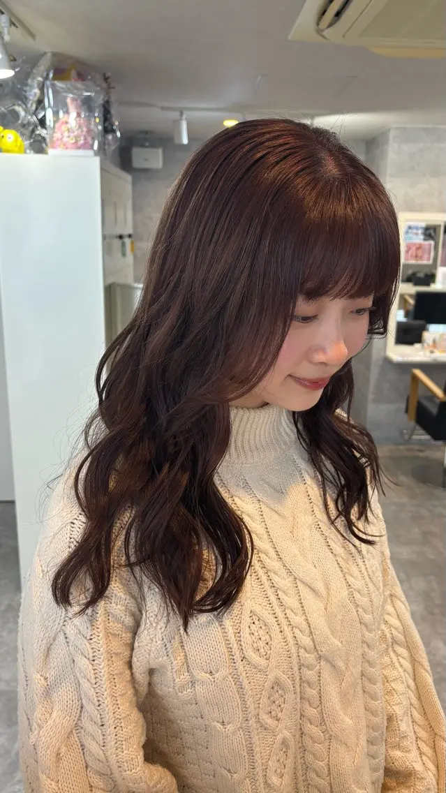 ロング カット ヘアカラー 🐘おおうちみお🐘 /🍎暖色カラー🌸のヘアスタイル