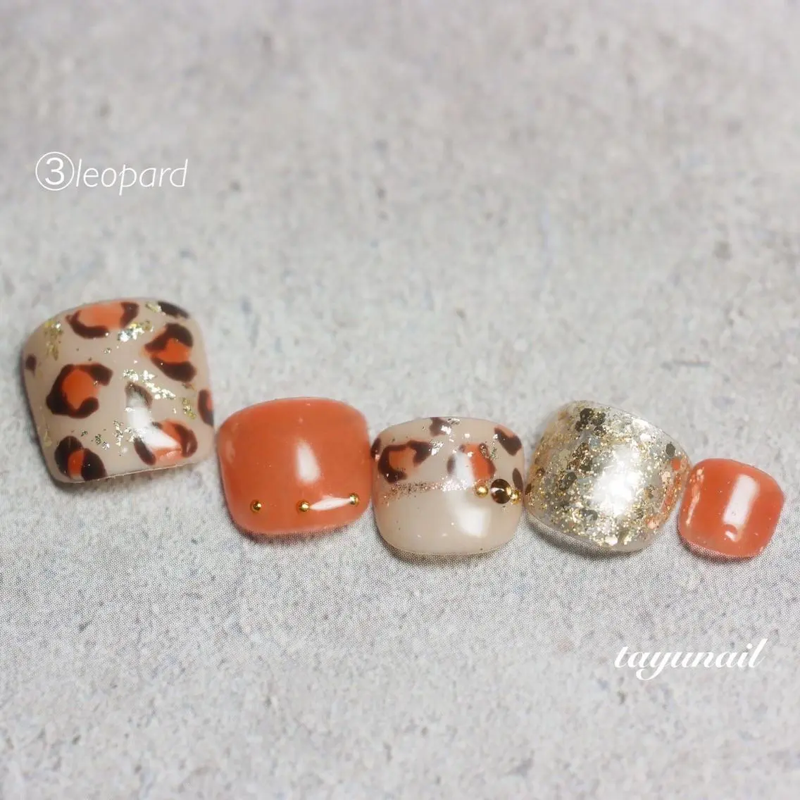 ネイル アニマル柄 アートネイル ブルー フットネイル ジェルネイル ネイルサロン 【たゆnail】のネイルデザイン