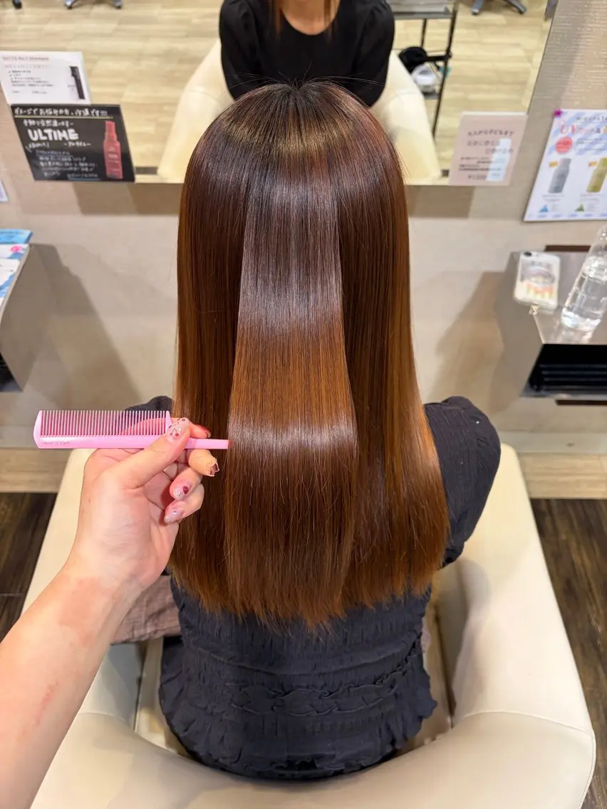 ロング 縮毛矯正 加藤 沙枝のヘアスタイル
