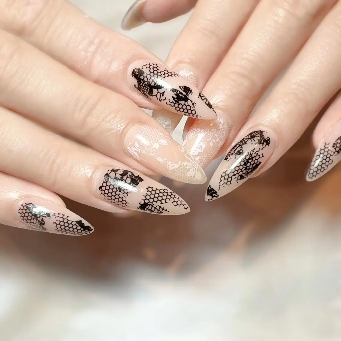 ネイル レース ワンホンネイル ハンドネイル Re:eight nailのネイルデザイン