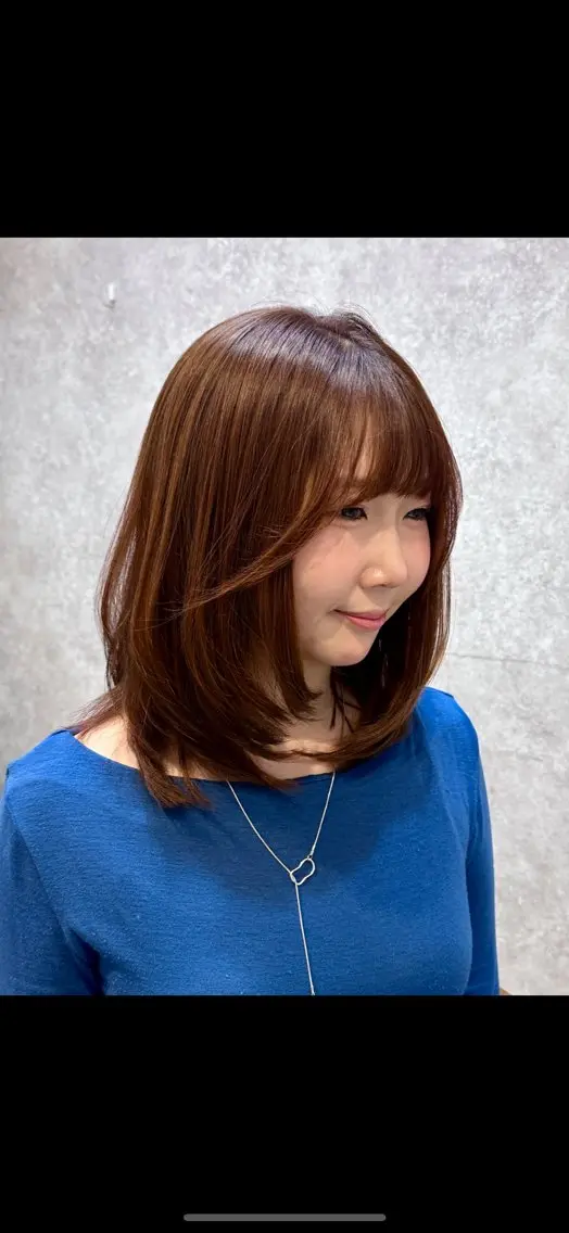 ミディアム カラー カット ヘアカラー トリートメント yuu/髪質改善 カラー🌛のヘアスタイル