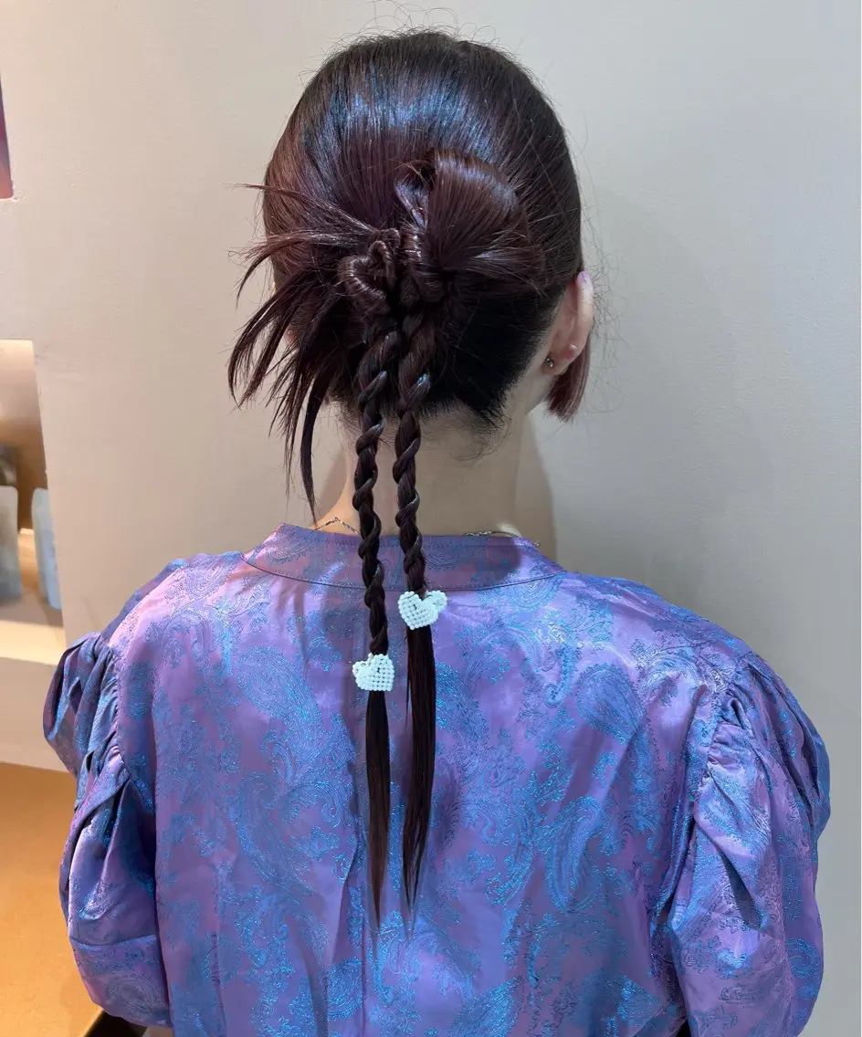 セミロング カラー ヘアアレンジ ヘアセット ✨カチモリ✨レイヤー 韓国ヘア🇰🇷ゆいのヘアスタイル