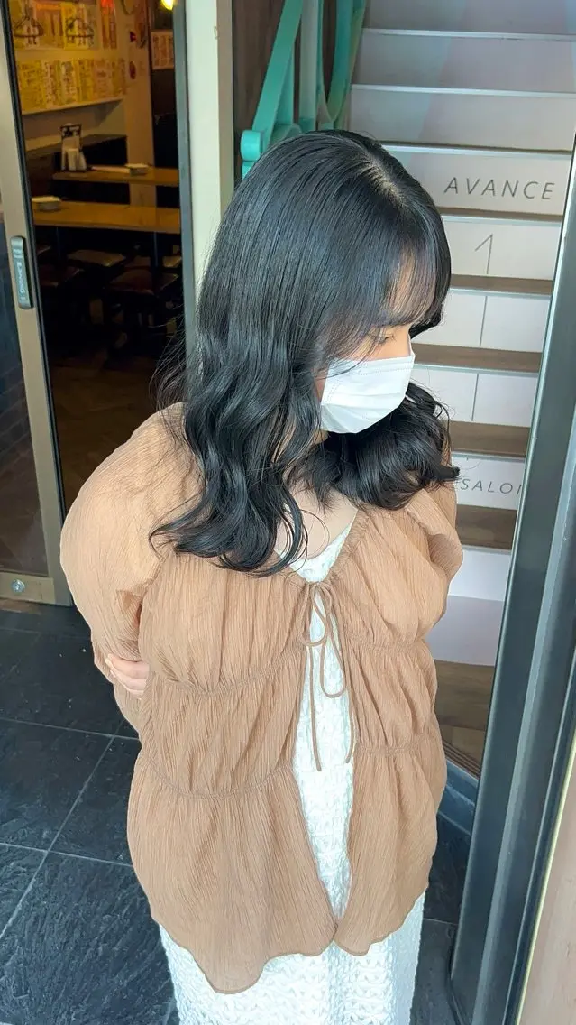 セミロング カラー 【ブリーチ無しW】 【暗髪&暖色系】圭真のヘアスタイル