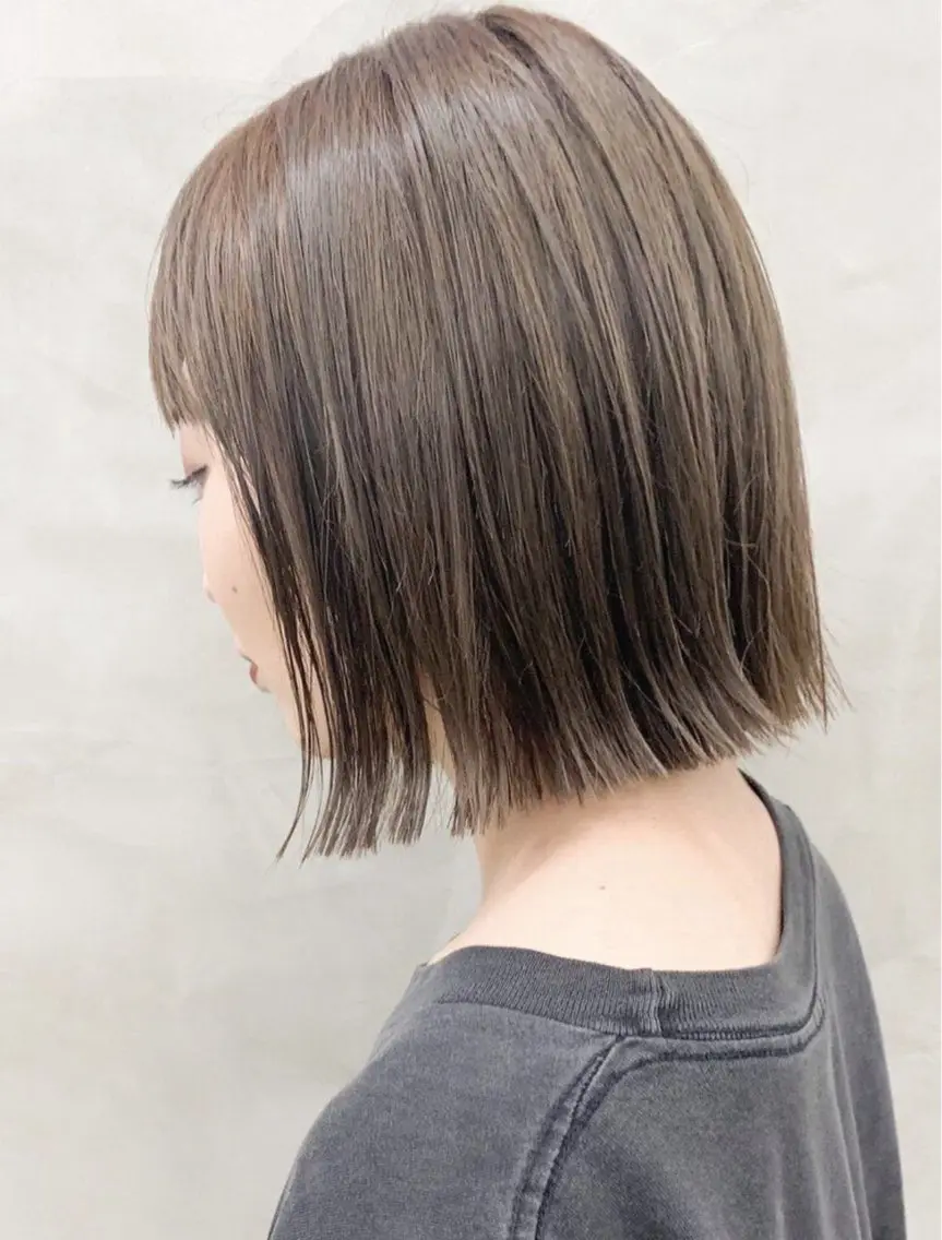 ショート カット センターパート 韓国ヘア・綾也のヘアスタイル