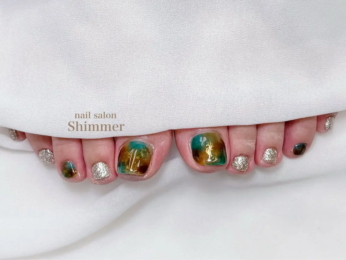 ネイル フットネイル Shimmer Risaのネイルデザイン