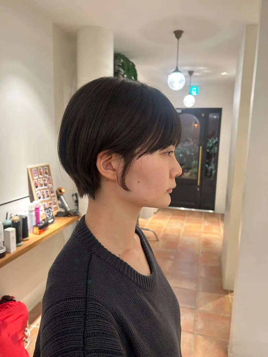 ショート ショートヘア 小顔カット 結衣/ 無料カットモデル🎀のヘアスタイル