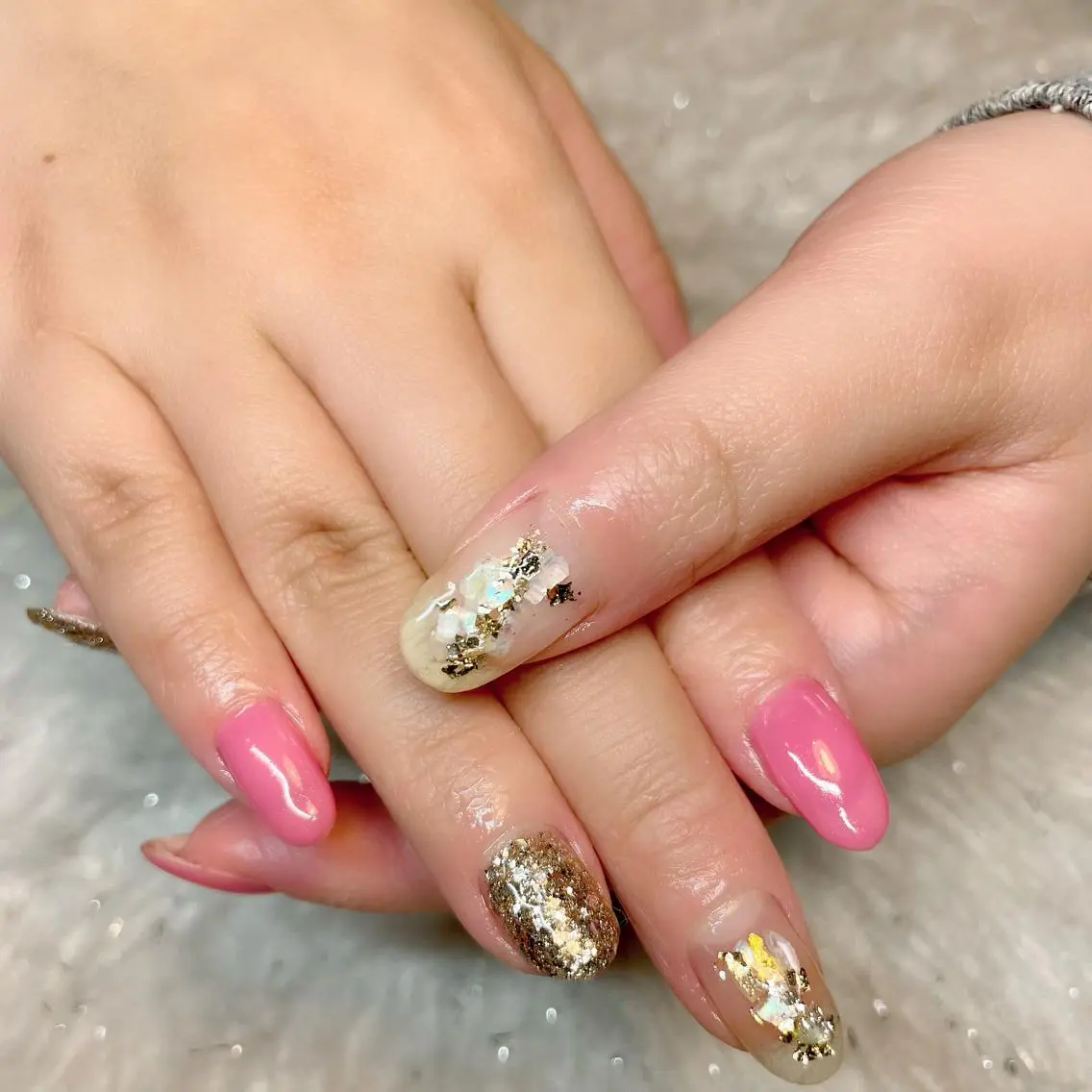 ネイル ラメ(グリッター) ハンドネイル Feel ‪‪☺︎‬Yuriaのネイルデザイン