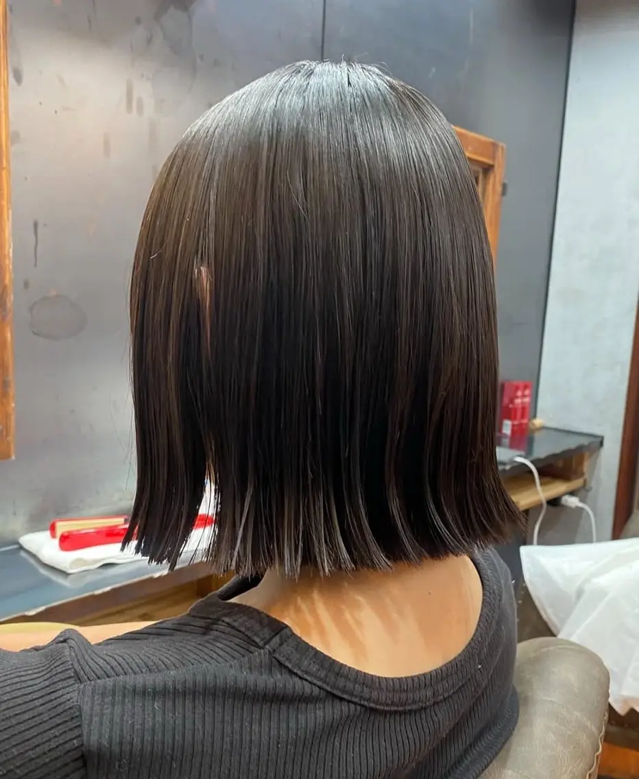 ショート パーマ ヘアアレンジ ワンレンボブ ボブ 縮毛矯正 烏山 達也のヘアスタイル