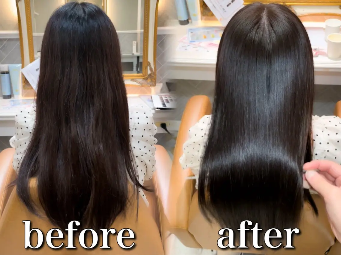 ロング 髪質改善 韓国風ヘア レイヤーカット ロング 縮毛矯正 カット ヘアカラー 縮毛矯正 トリートメント 美髪縮毛矯正🩶 髪質改善/Shinaのヘアスタイル