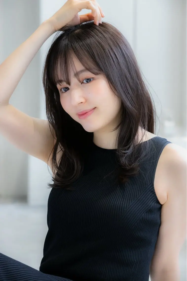 ミディアム カラー カット ヘアカラー トリートメント 顔まわりカット/ ボブ/SHIMADAのヘアスタイル