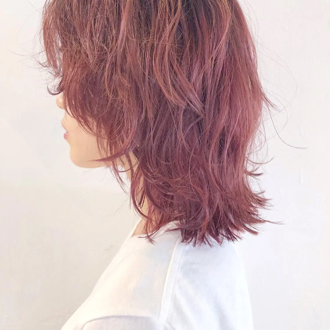 セミロング カラー パーマ ヘアアレンジ メンズ ネイル マツエク・マツパ レッドカラー 赤色 天神レイヤーカット No.1💖マユカのヘアスタイル