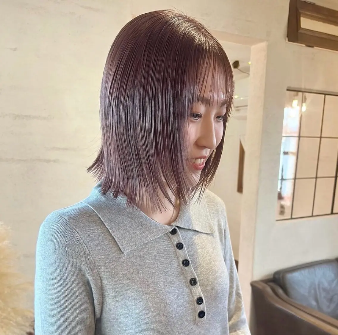 ミディアム カット ヘアカラー トリートメント 井上 三沙希のヘアスタイル