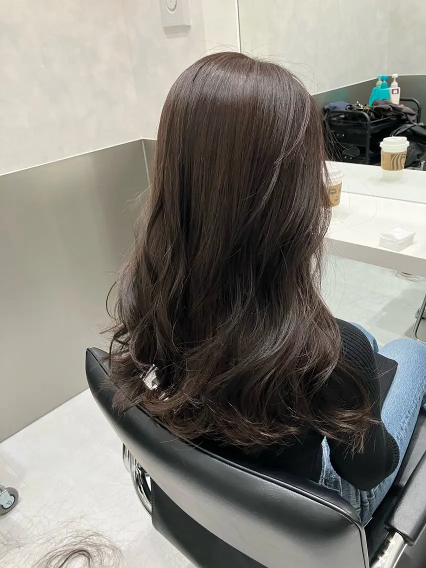 ロング カラー カット ヘアカラー トリートメント 💖ブリーチなし透明 感💖ASAHIのヘアスタイル