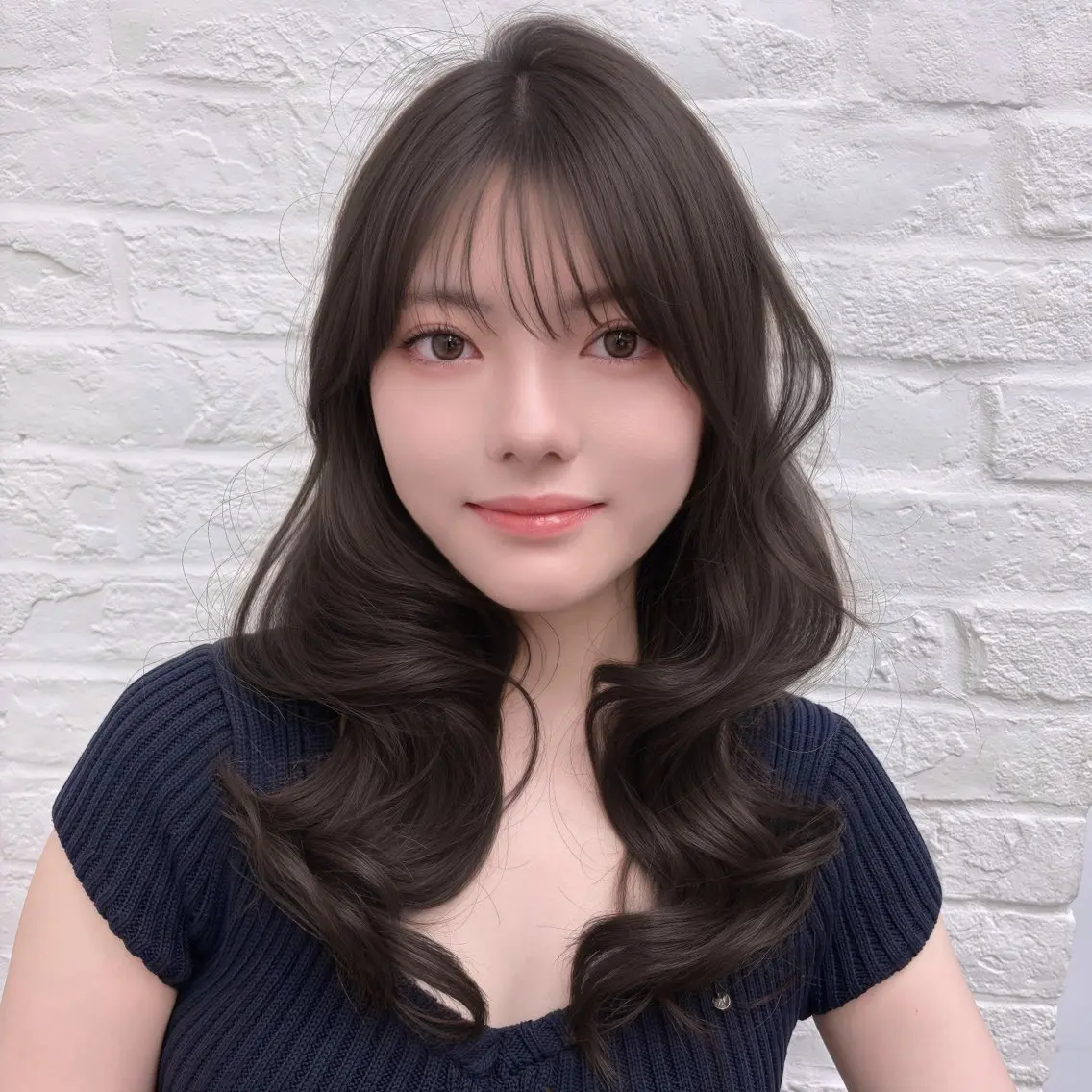 セミロング カラー ヘアアレンジ ヘアカラー 渡邉佑花/艶カラー /韓国巻きのヘアスタイル