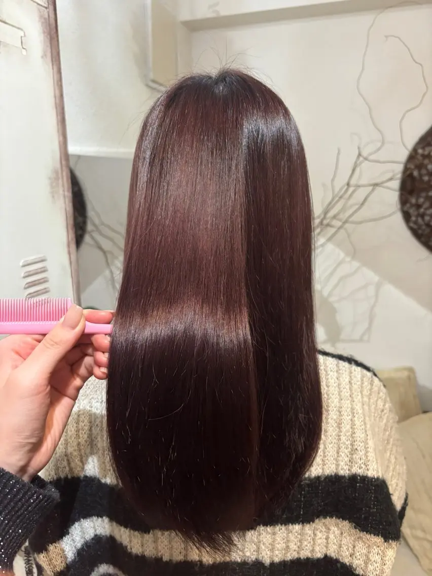 ミディアム カラー ヘアカラー 道添 怜奈のヘアスタイル