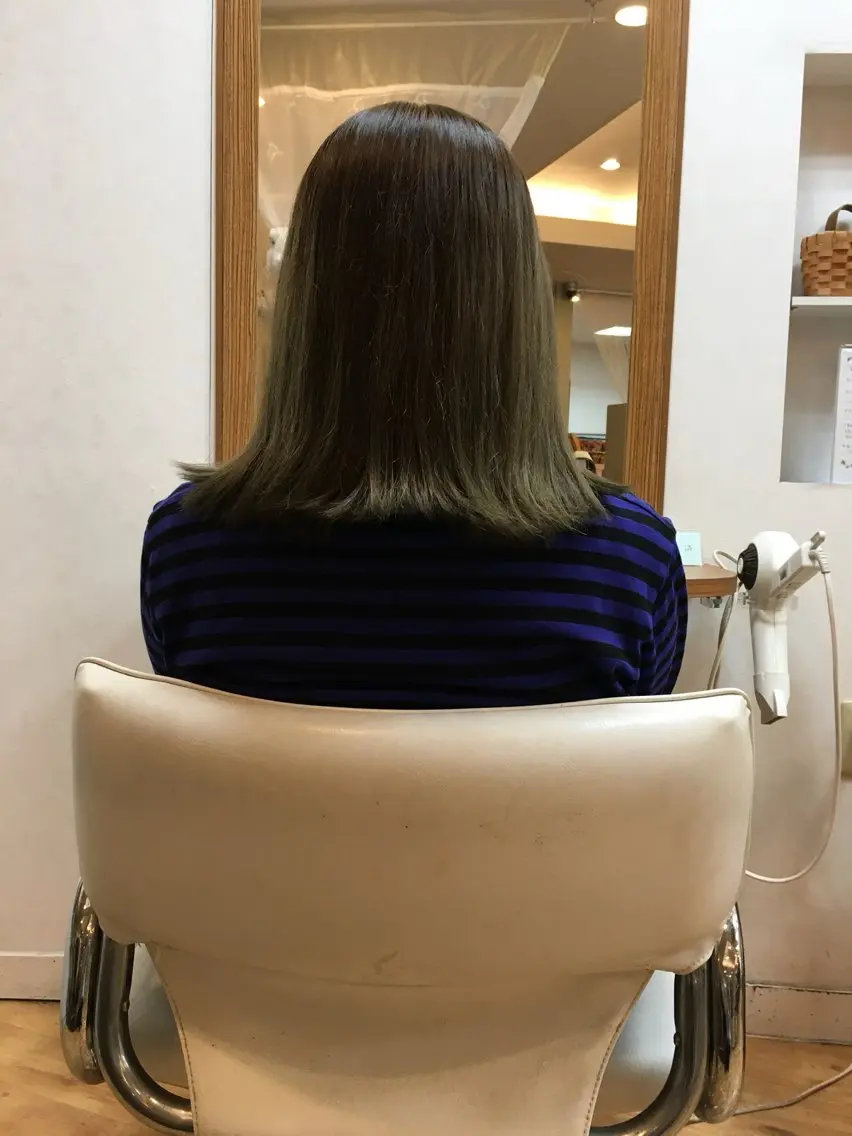 ミディアム 高畑駅×縮毛矯正 縮毛矯正×湯浅貴子のヘアスタイル