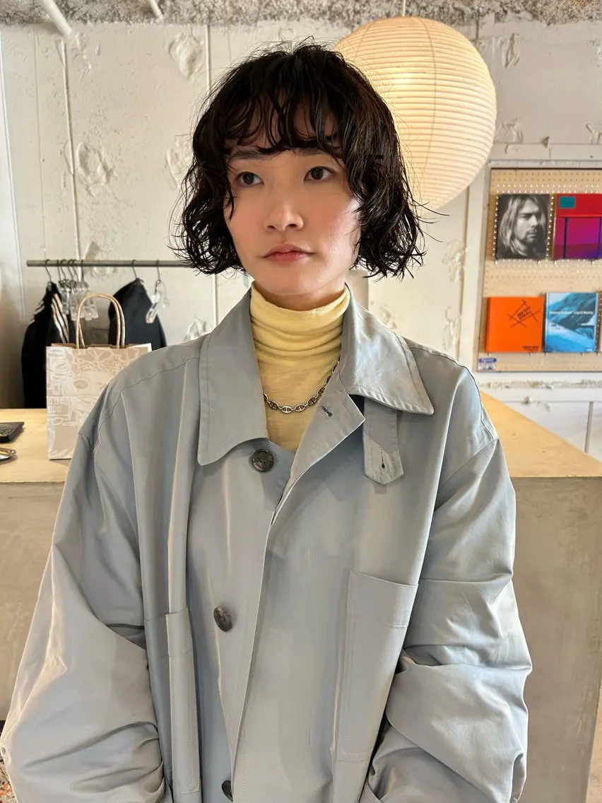 ショート パーマ ボブ ニュアンスパーマ カット パーマ トリートメント 村上雅人 ナチュラルモードのヘアスタイル