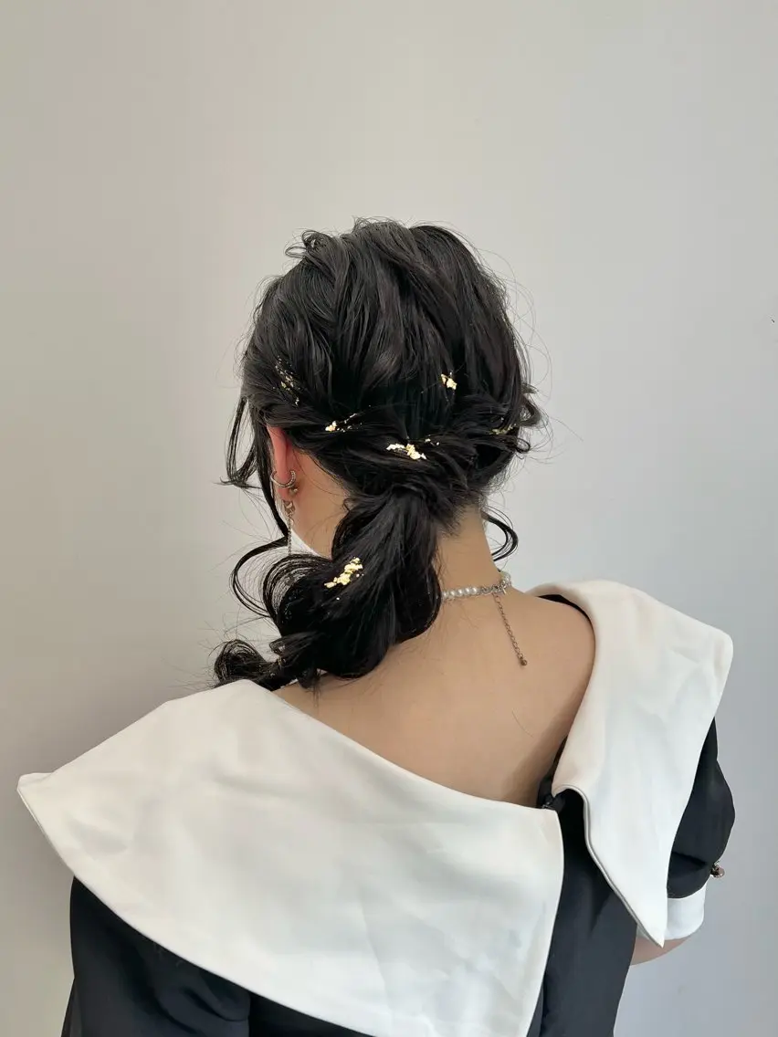 ロング ヘアアレンジ ヘアセット 黒阪 なみのヘアスタイル