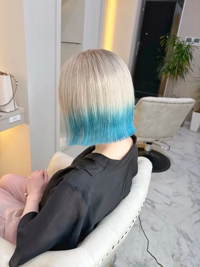 カット+ケアブリーチ+フルカラー🎨💙💜💖の写真