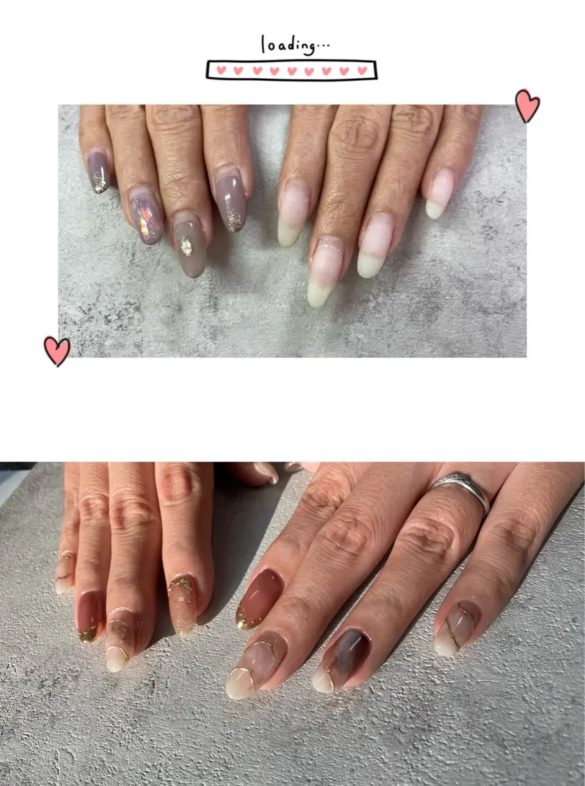 ネイル フラッシュネイル フットネイル ハート 氷ネイル・うるうるネイル キラキラネイル C.Nail &Eyeのネイルデザイン