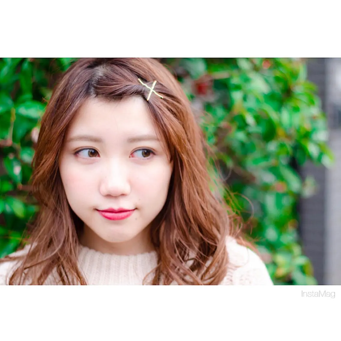 セミロング カラー イルミナカラー ヘアセット 岩間 香純のヘアスタイル