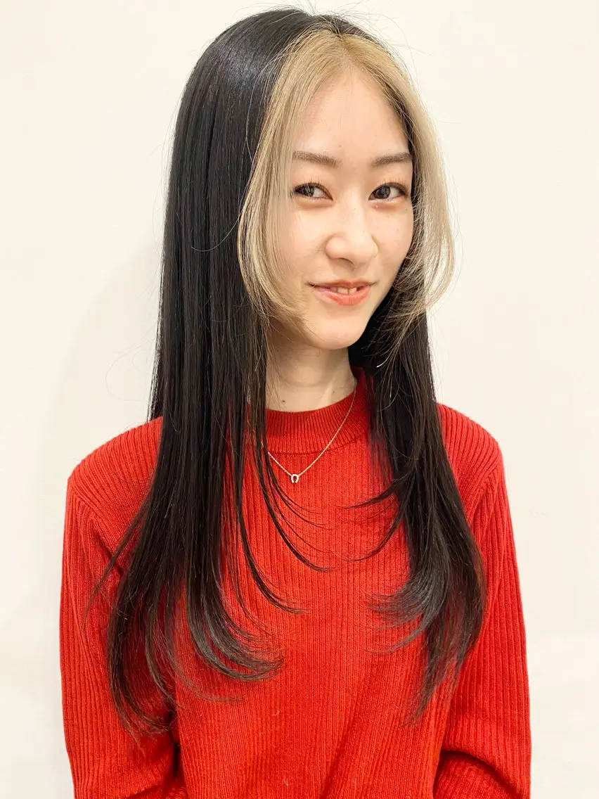 ロング 顔まわりレイヤー レイヤーカット シャギー 石山 /切りっぱなしボブのヘアスタイル